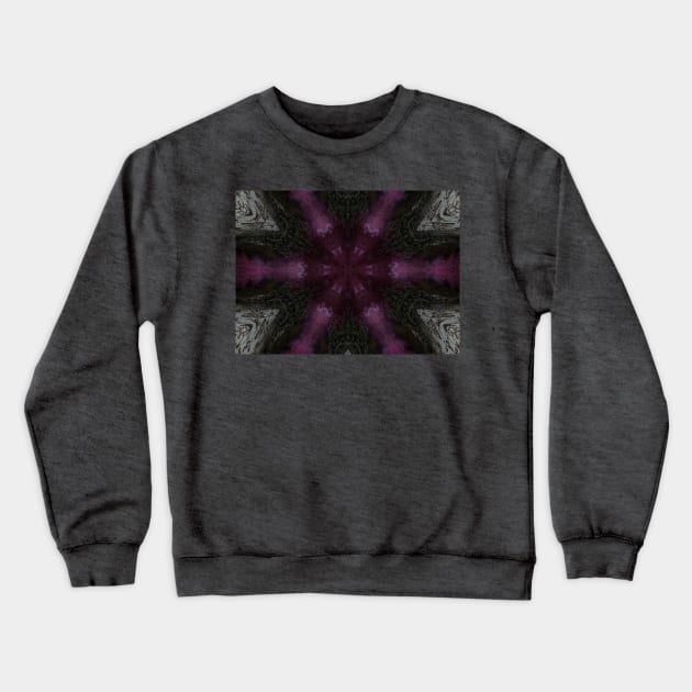 Deep Pink Star with Black Snowflake Crewneck Sweatshirt by Zen Goat 